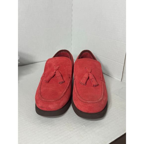 Hush Puppies Suede Loafers w/ slight heel size 5 1/2 red/pink - Picture 9 of 15